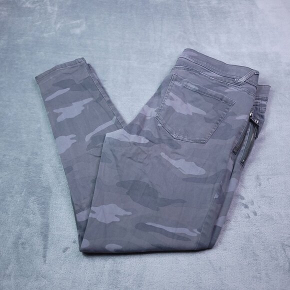 Democracy Womens Skinny Jeans 16 Mid Rise Gray Camo Slimming Stretch - Picture 1 of 9
